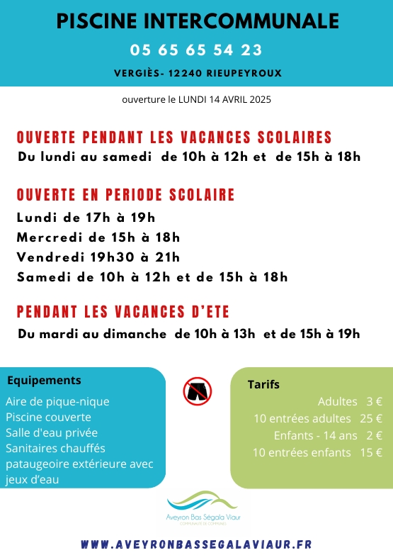 Lire la suite à propos de l’article Ouverture Piscine Intercommunale